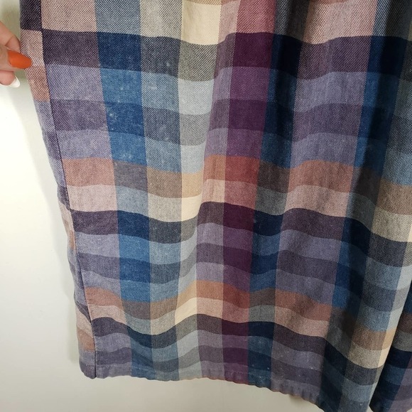 Serengeti Pastel Check Maxi Dress XL Button Front Cottage Core Prairie - Picture 14 of 14